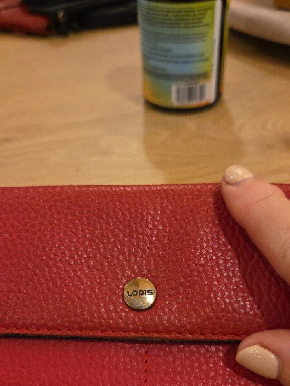 LODIS Kate Red Leather Long Wallet